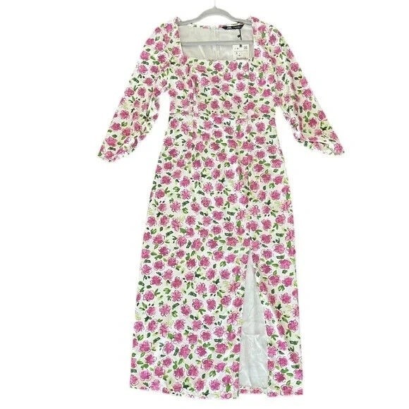 Zara Women's Dress Floral Midi Size S NEW - Picture 8 of 12